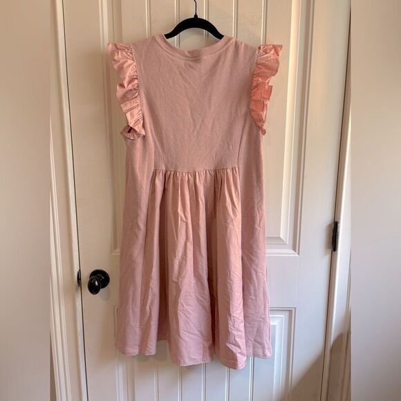 English Factory Flutter Sleeve Poplin Dress Blush Pink with pockets - Picture 10 of 13